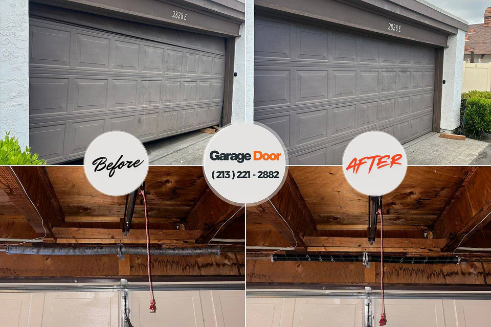 Before and after: garage door repair Kechi, KS